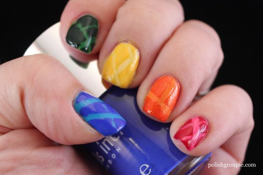 Rainbow Laser Tape Manicure