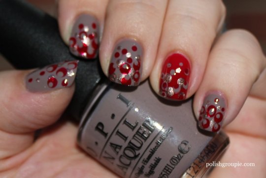 Gradient Dot Manicure: OPI Berlin There Done That with Sinful Colors Ruby Ruby