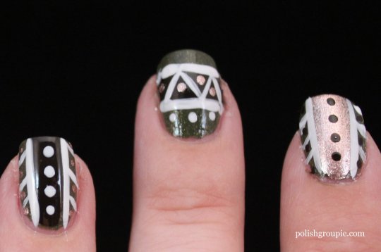 tribal nail art with Zoya Yara and Zoya Codie