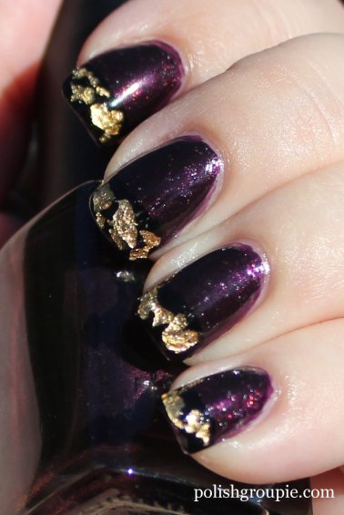 Gold Foil Tip Manicure with Color Club Catwalk Queen