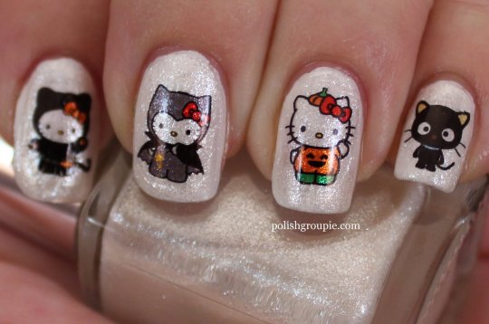 Halloween Nail Art: Hello Kitty Water Decals