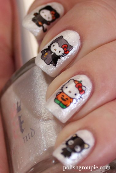 Halloween Nail Art: Hello Kitty Water Decals